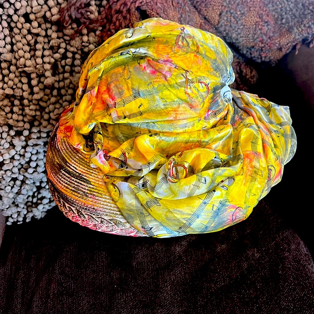 So alive spring/summer scarf hat. Multicolored. OSFA, new never worn